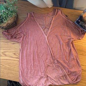 American Eagle Cut Out Short-Sleeved Shirt